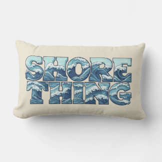 Shore Thing | Retro Blaue Ozeanwellen Surf-Grafik Lendenkissen