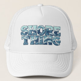 Shore Thing | Retro Blaue Ozeanwellen Surf-Grafik Truckerkappe