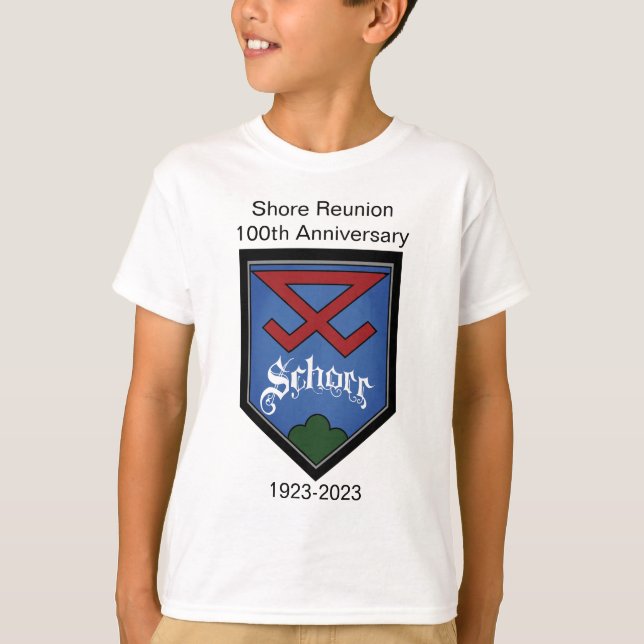 Shore Wiedersehen 100. Jubiläumsschild (Jungs) T-Shirt (Vorderseite)