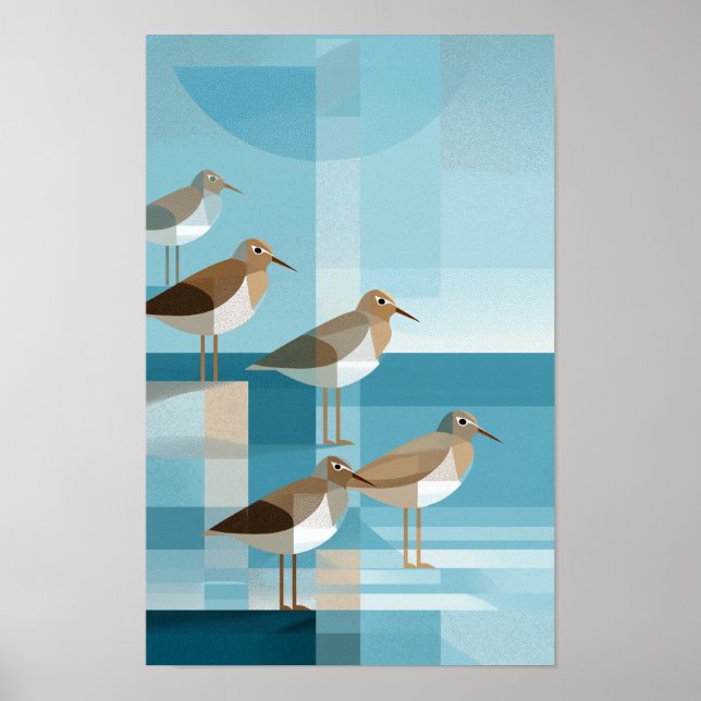 Shorebirds background with text space vertical poster (Vorne)