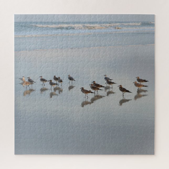 Shorebirds sammeln sich auf Strandfotografie (Vertikal)