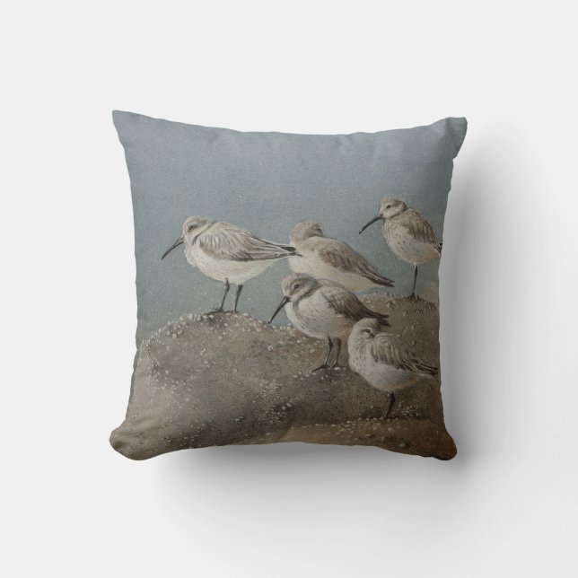 Shorebirds/Sanderlingsatemberaubendes Throw-Kissen Kissen (Vorderseite)