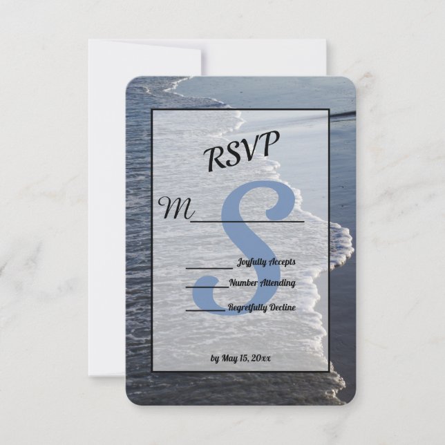 Shoreline Beauty Wedding RSVP Karte (Vorderseite)