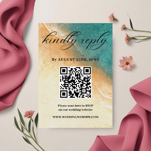 Shoreline Tropical Beach Wedding RSVP-Karte Begleitkarte