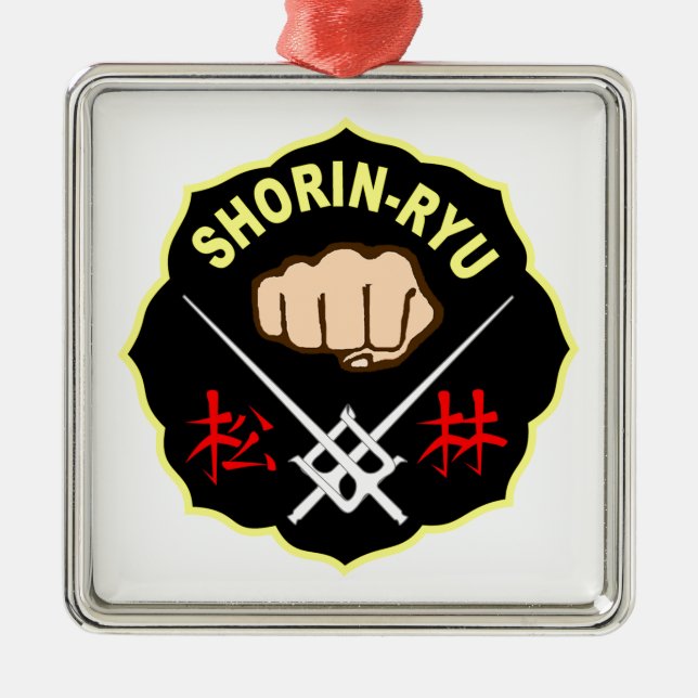 SHORIN RYU KARATE-FLECKEN-SYMBOL-KANJI ORNAMENT AUS METALL (Vorne)