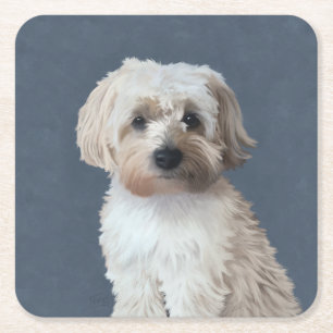 Shorkie-Hunde-Porträt  Rechteckiger Pappuntersetzer