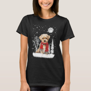 Shorkie Under Moonlight Schnee Weihnachten Pajama T-Shirt