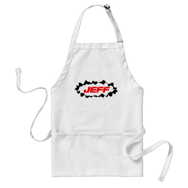 Short BBQ apron with personalized custom name Schürze (Vorne)