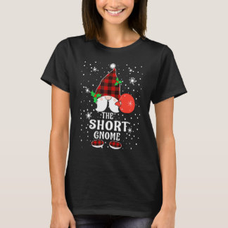 Short Gnome Buffalo Plaid Matching Family Christma T-Shirt