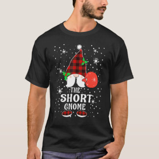 Short Gnome Buffalo Plaid Matching Family Christma T-Shirt