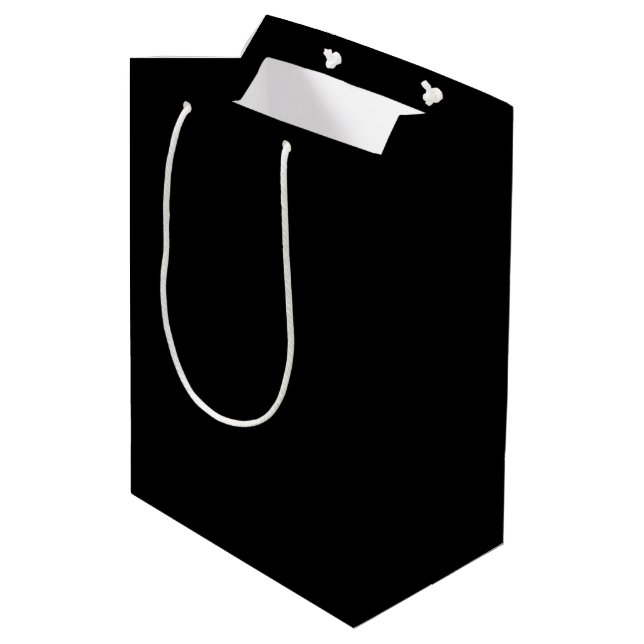 Short Inspirational Quotes On Black  Mittlere Geschenktüte (Rückseite Schrägansicht)