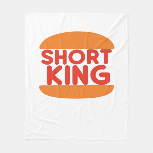 Short King Funny Minimal Design Fleecedecke (Vorderseite)