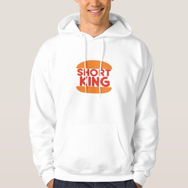 Short King Funny Minimal Design Hoodie (Vorderseite)
