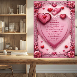 Short Romantic Quote Couples Rose Hearts Vintage Fotoplatte