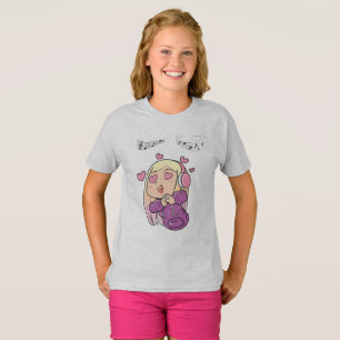 Short Sleeve T - Shirt für Girls mit Kawaii Girl D