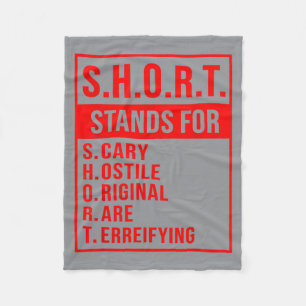 Short Steht Für Y Feindselig Originell Selten Fleecedecke