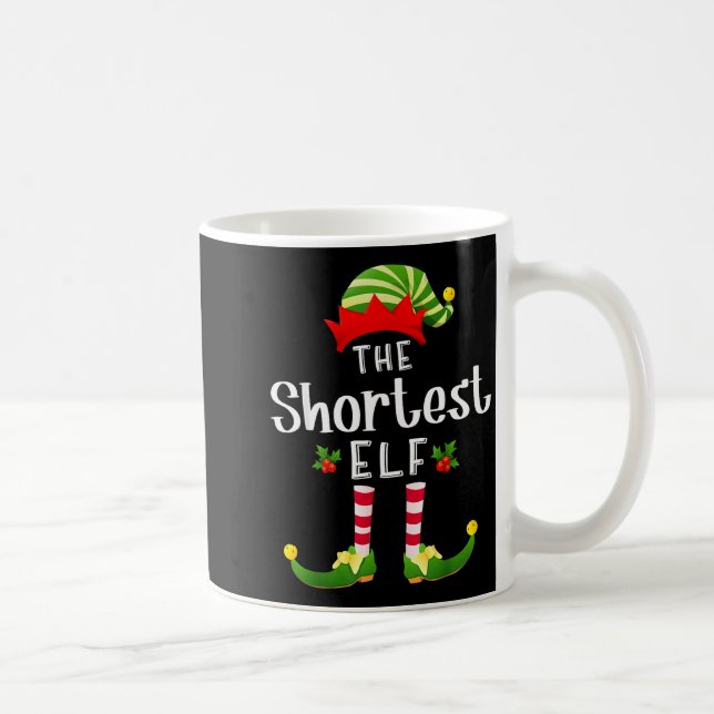 Shortest Christmas Elf Matching Pajama X-mas Party Kaffeetasse (Rechts)