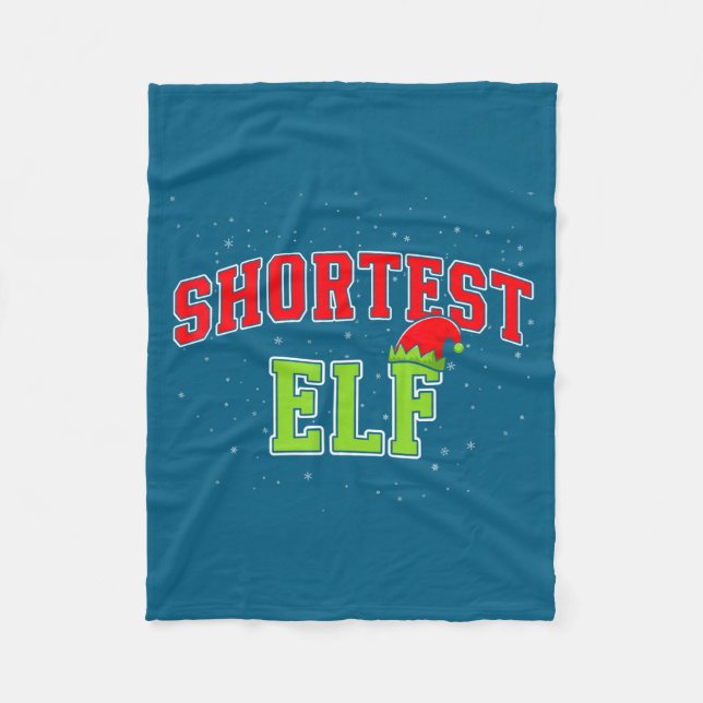 Shortest Elf Christmas Family Matching Group Xmas  Fleecedecke (Vorderseite)
