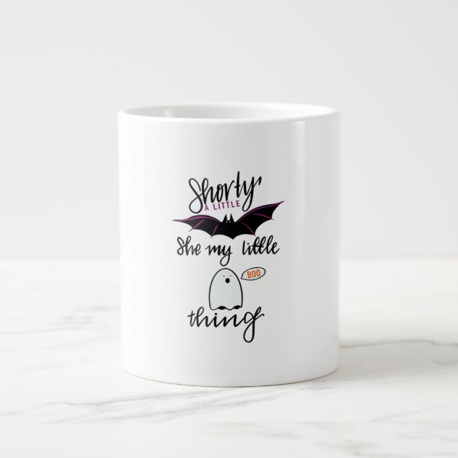 Shorty Batty Funny Retro Jumbo-Tasse (Vorderseite)