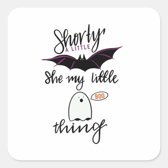 Shorty Batty Funny Retro Quadratischer Aufkleber (Vorderseite)