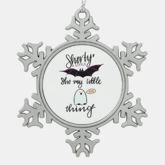 Shorty Batty Funny Retro Schneeflocken Zinn-Ornament