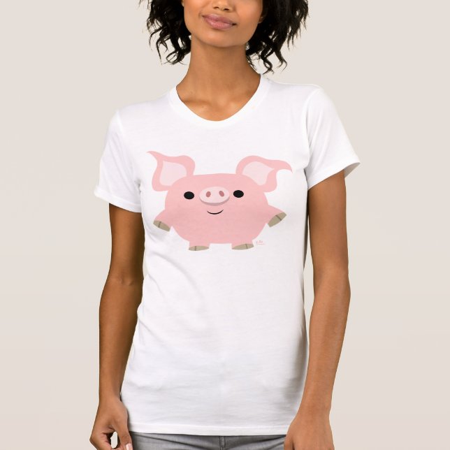 Shorty Cartoon-Schweinfrauenkleid T-Shirt (Vorderseite)