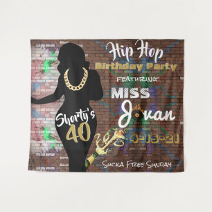 Shorty's 40 90er Hip Hop Geburtstagsdekoration Wandteppich