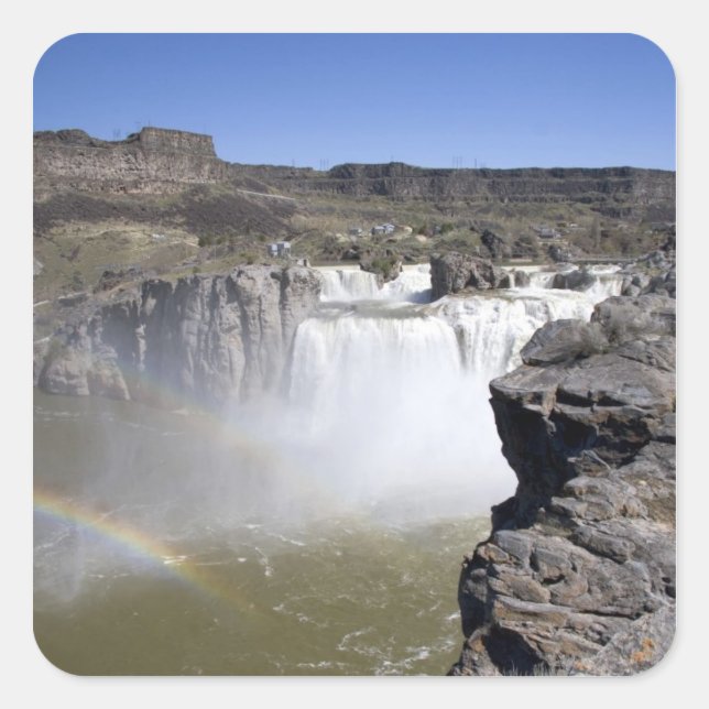 Shoshone Falls on Snake River in Twin Falls, Quadratischer Aufkleber (Vorderseite)