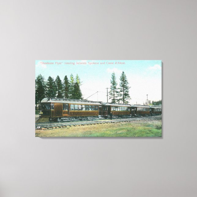 Shoshone Flyer Bahn ab Spokane Leinwanddruck (Vorderseite)