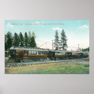 Shoshone-Flyer-Zug weg nach Spokane Poster