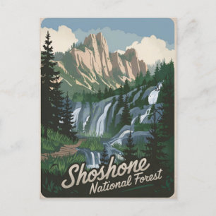 Shoshone National Forest im Vintage-Stil Postkarte
