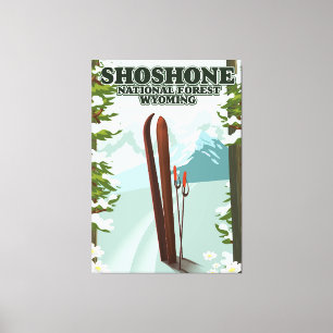 Shoshone National Forest Ski Reiseplakat Leinwanddruck
