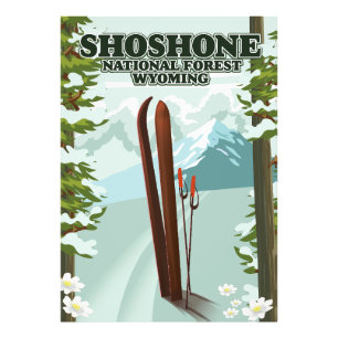 Shoshone National Forest Skireiseplakat Fotodruck