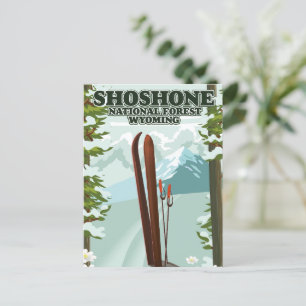 Shoshone National Forest Skireiseplakat Postkarte