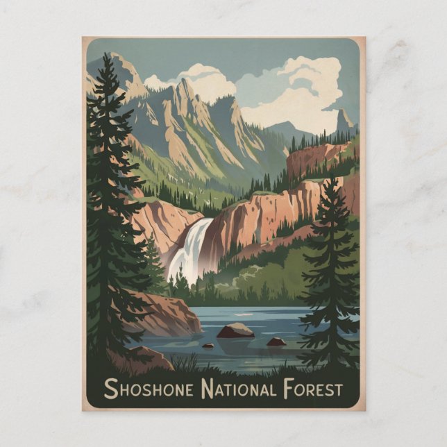 Shoshone National Forest Vintag Postkarte (Vorderseite)