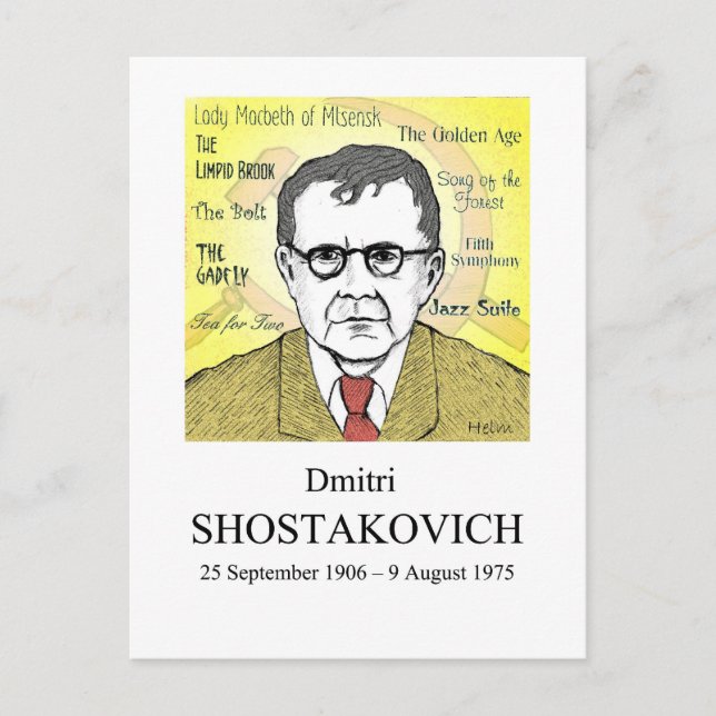 Shostakovich Postkarte (Vorderseite)