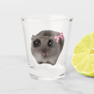 Shot Glass Coquette Sad Hamster Meme Schnapsglas
