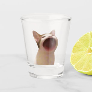 Shot Glass Pop Cat Meme Schnapsglas