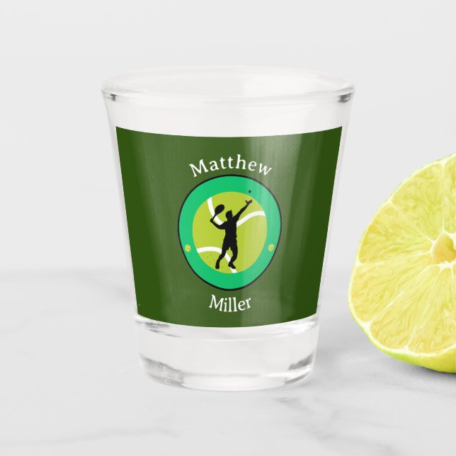 Shot Glass - Tennis Player - Personalisiert Schnapsglas (Vorderseite)