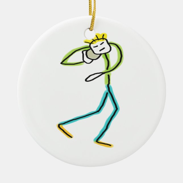 Shot Put Stickman Keramik Ornament (Vorne)