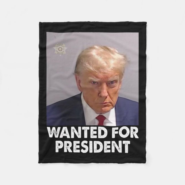 Shot Trump Funny Gewollt für Präsident 2024 Fleecedecke (Vorderseite)