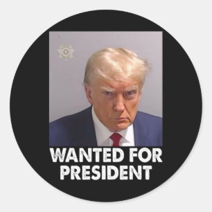 Shot Trump Funny Gewollt für Präsident 2024 Runder Aufkleber