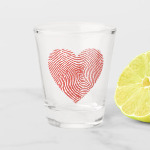 Shotglas Herz Fingerabdruck – Einzigartiger Liebes Schnapsglas