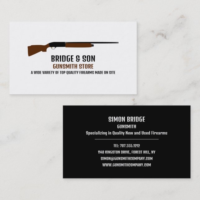 Shotgun Design, Gunsmith, Gunstore Visitenkarte (Vorne/Hinten)