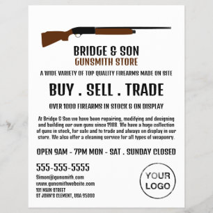 Shotgun Design, Gunsmith, Werbung in Verkaufsräume Flyer