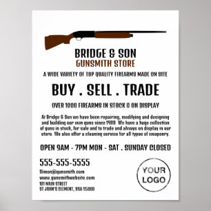 Shotgun Design, Gunsmith, Werbung in Verkaufsräume Poster