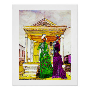 Shotgun-Haus-Schwestern – New Orleans Aquarell  Poster