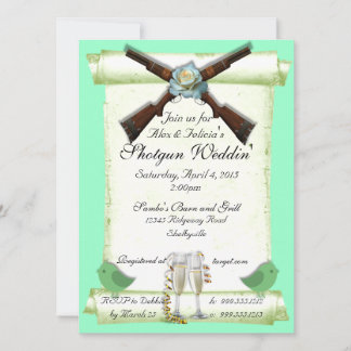 Shotgun-Hochzeit Einladungen in Mint Green