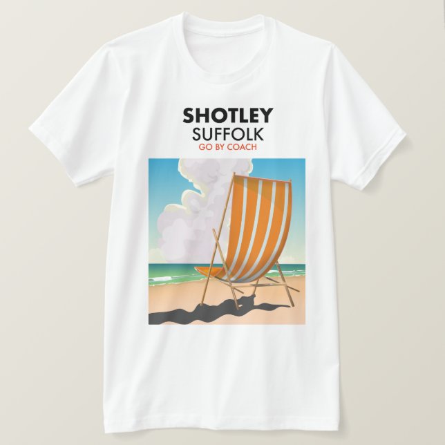 Shotley suffolk Beach Travel Poster T-Shirt (Design vorne)