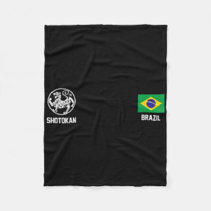Shotokan Brazil Karate Brazilian Flag Dojo Tiger Fleecedecke
